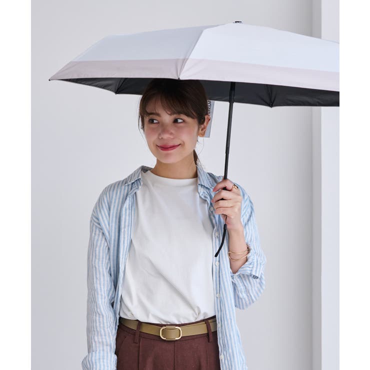 ナチュラル/グレーベージュ | 日傘 折りたたみ 完全遮光 | STYLE ON BAG