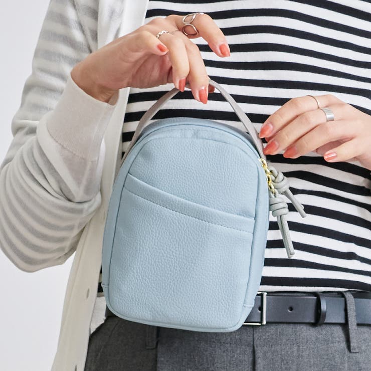 サックスブルー/ライトグレー | メイクポーチ 自立 縦型 | STYLE ON BAG