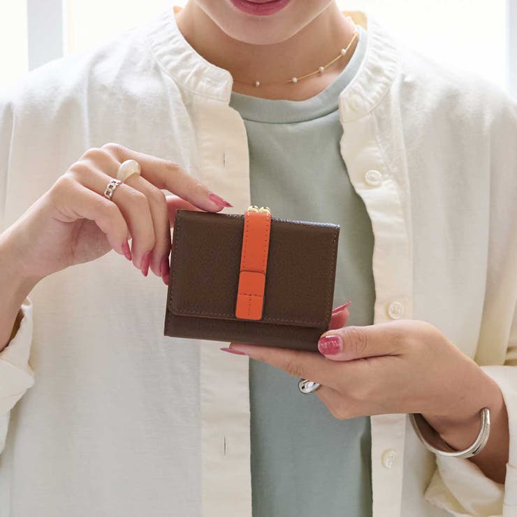 ブラウン/オレンジ | がま口財布 レディース ミニ財布 | STYLE ON BAG