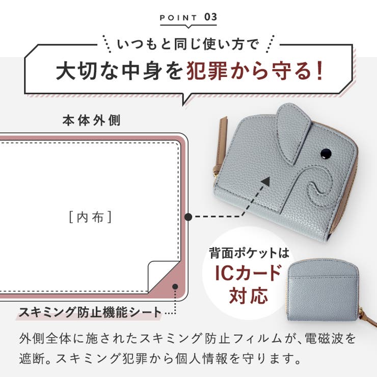 ミニ財布 レディース ゾウ型 | STYLE ON BAG | 詳細画像18 