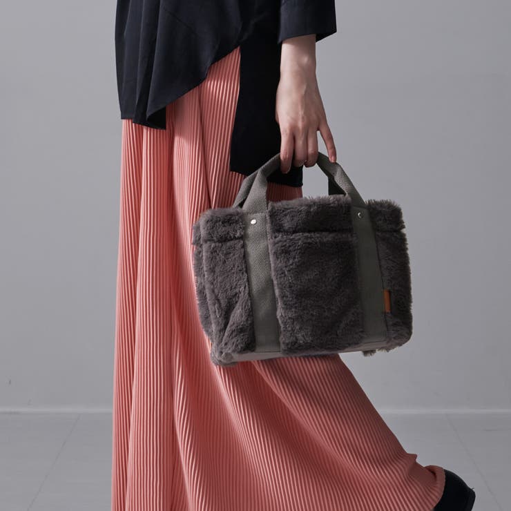 ファー/ダークグレー | トートバッグ キャンバス 仕切り | STYLE ON BAG
