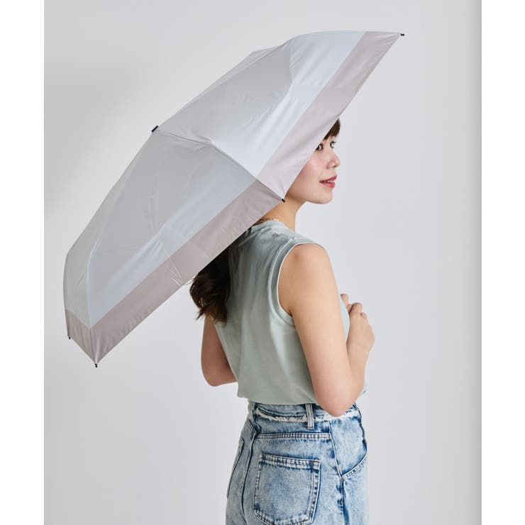 ナチュラル/グレーベージュ | 日傘 折りたたみ 形状記憶 | STYLE ON BAG