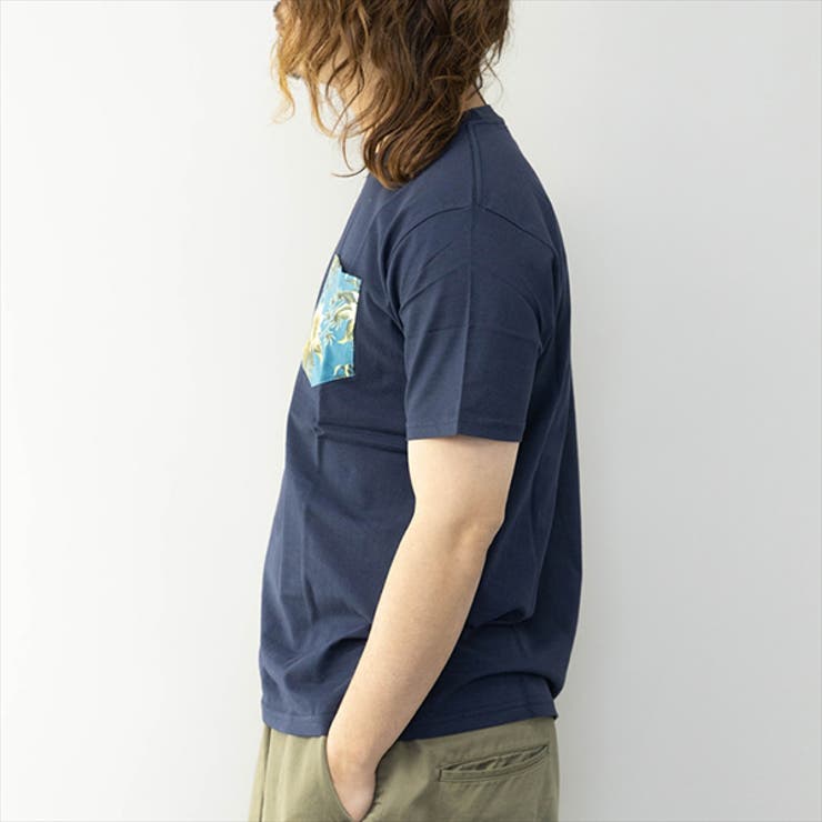 柄ポケット付き半袖Tシャツのサイド