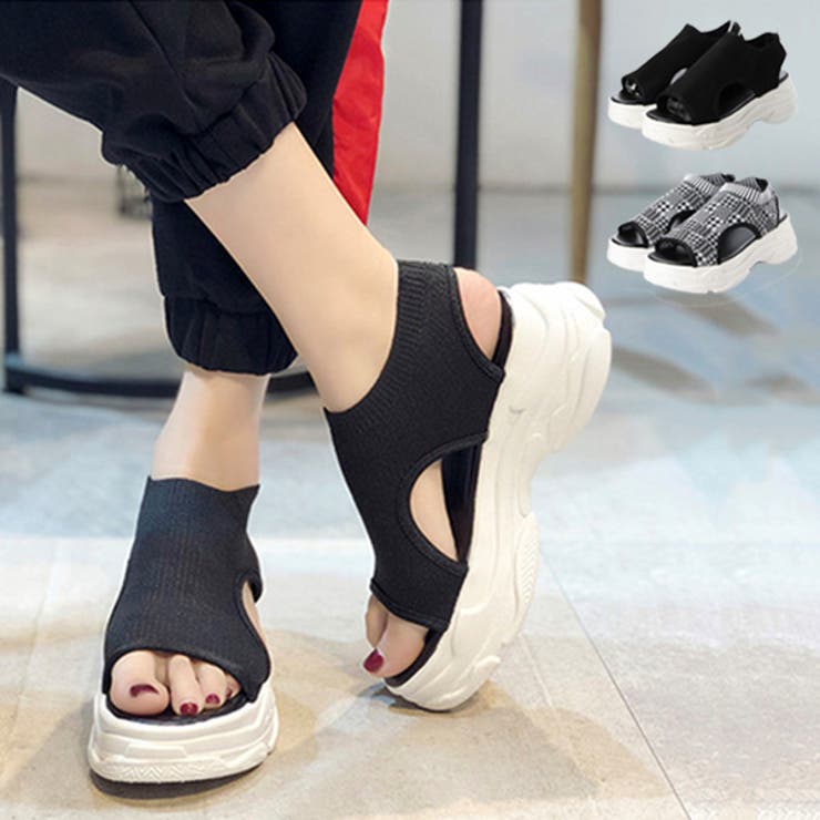 厚底サンダル スポーツサンダル ニット風 | STYLEBLOCK | 詳細画像1 