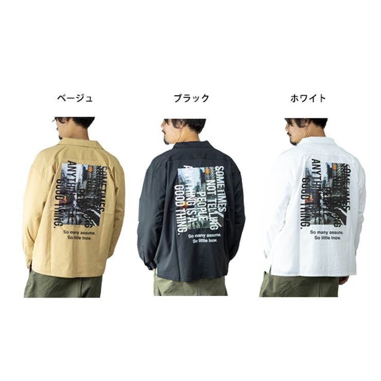 フォトバックプリントオープンシャツのカラーバリエーション