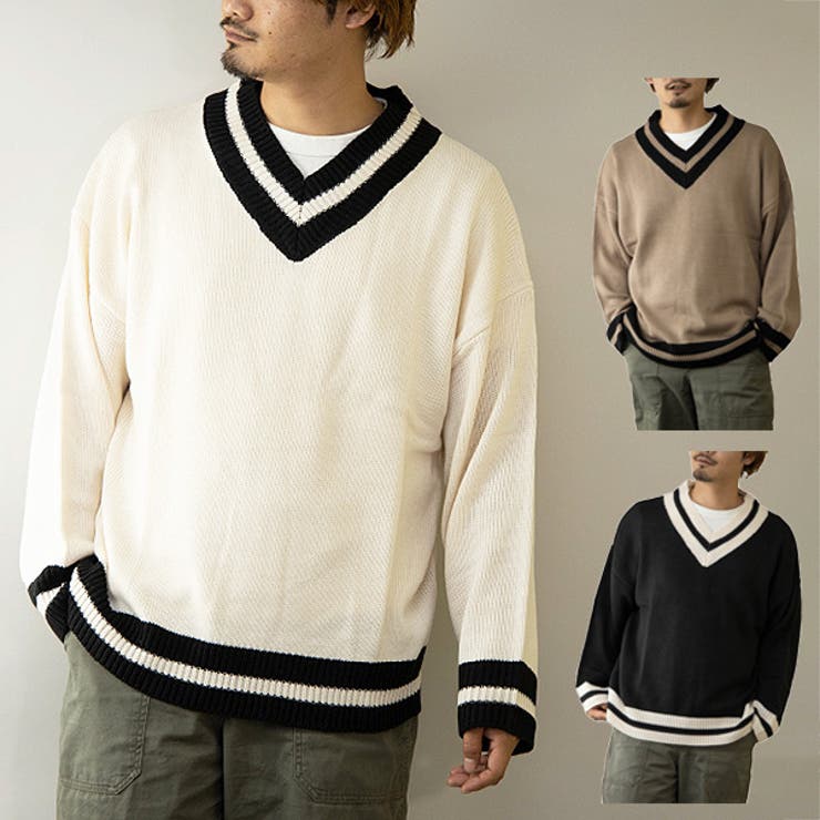 ニット セーター Vネック 品番 Xv Style Block Men スタイルブロックメン のメンズ ファッション通販 Shoplist ショップリスト