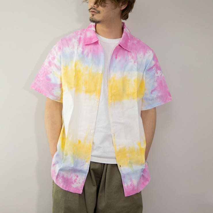 【美品】OAMC Men'sタイダイ半袖シャツ 0064c021d2b742061277a5f50c8484
