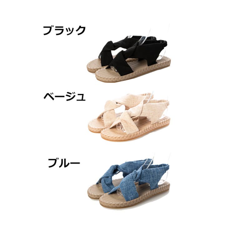 クロスデザインフラットサンダルのカラーバリエーション