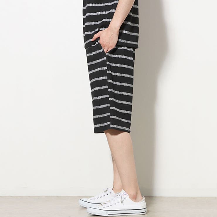 エンボスワッフルボーダー柄ショーツのサイド
