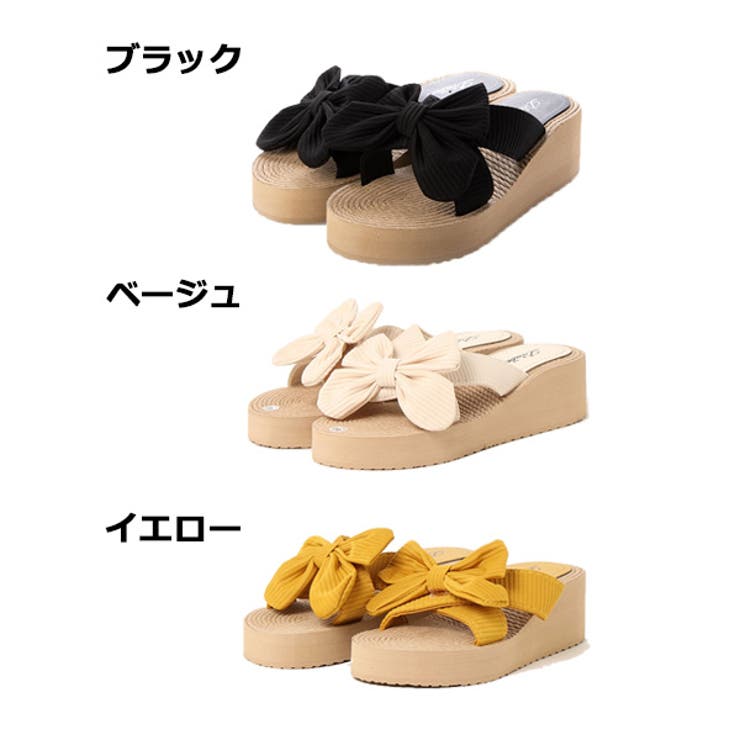 サンダル ウェッジソール リボン[品番：XV000018473