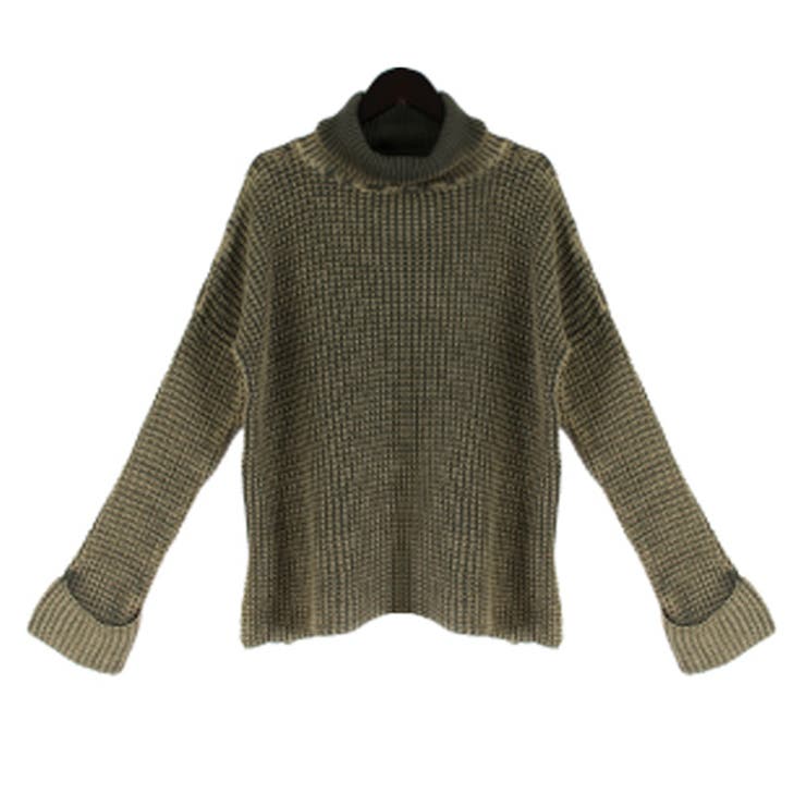 カーキ | ニット セーター タートルネック | STYLEBLOCK