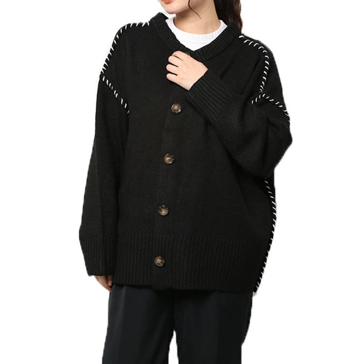 新品未使用【styling/ 】カーディガン　黒　ブラック　スナイデル　FREE AMBIDEX Store △数字刺繍 Vカーディガン(F グレー): l'atelier