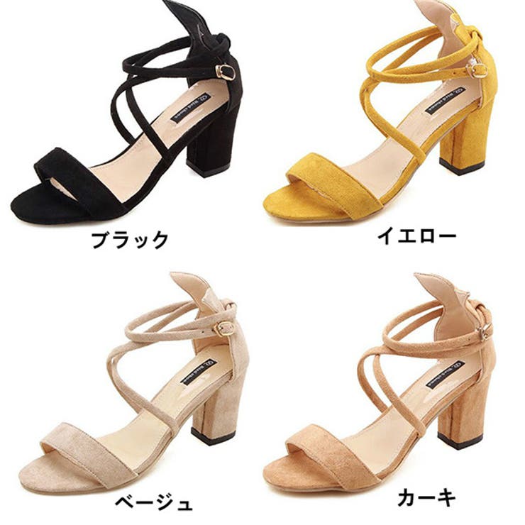 サンダル ヒールサンダル チャンキーヒール[品番：XV000014127