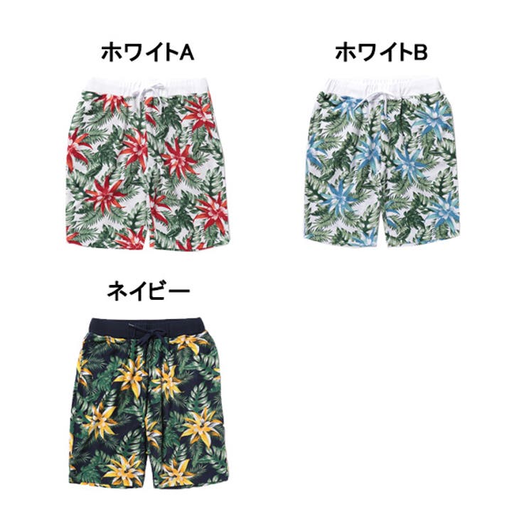 ミニ裏毛裏使いウェストリブ総柄プリントショーツ(ボタニカルB)のカラーバリエーション