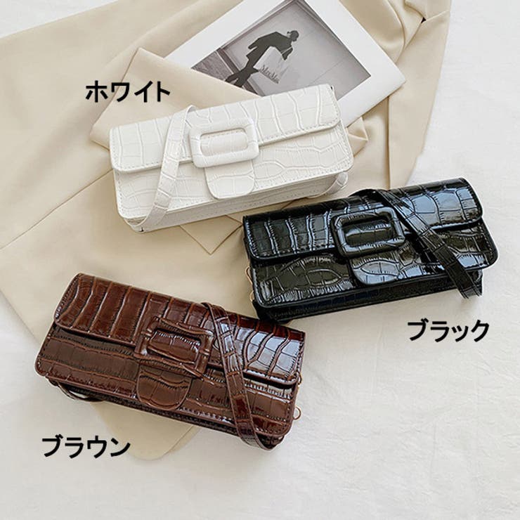 ショルダーバッグ クロコダイル 型押し[品番：XV000017590