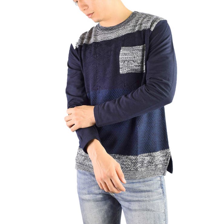 ネイビー | Tシャツ カットソー ロンT | Style Block MEN