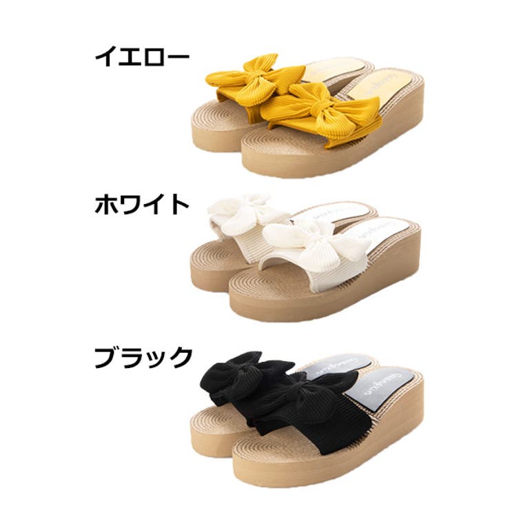夏のお洒落！かごバッグとアンドレのウェッジソールリボン付シューズ 楽天市場】レディース ビーチサンダル 厚底 ウェッジソール