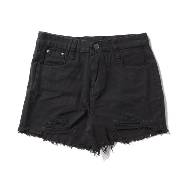 ショートパンツ デニムパンツ ダメージ加工[品番：XV000020775