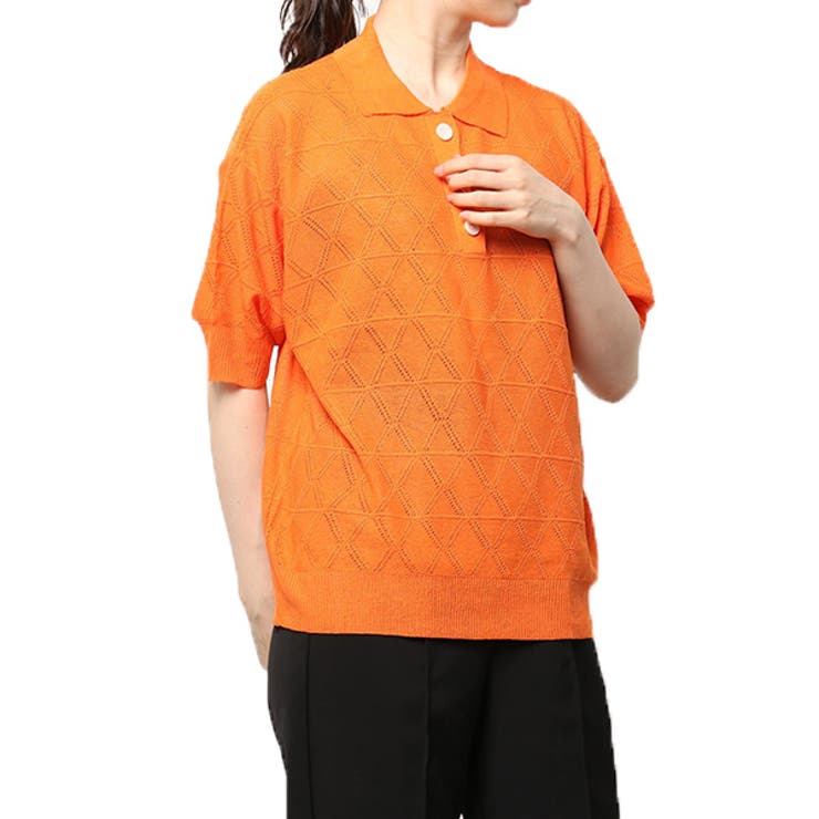 Stussy cable ss polo shirt orange ニットポロ stussy 20SS