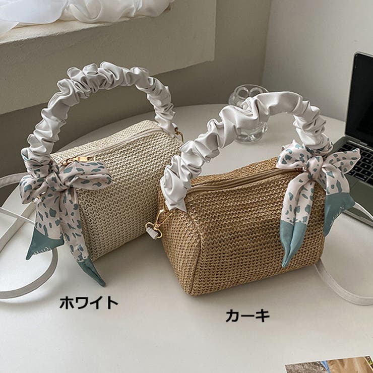 リボンハンドル2WAYストローミニショルダーバッグのカラーバリエーション