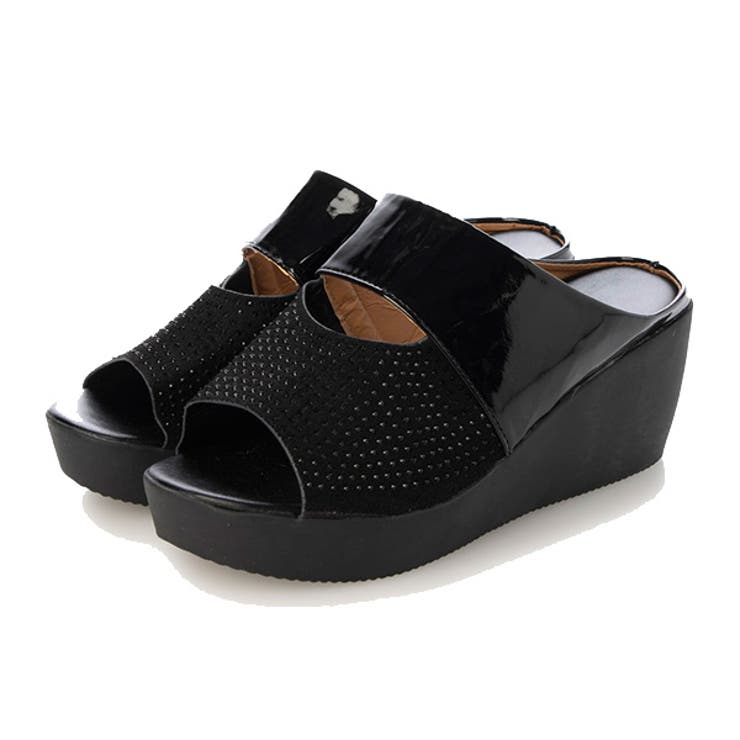 サンダル ウェッジソールサンダル ビジュー[品番：XV000021487