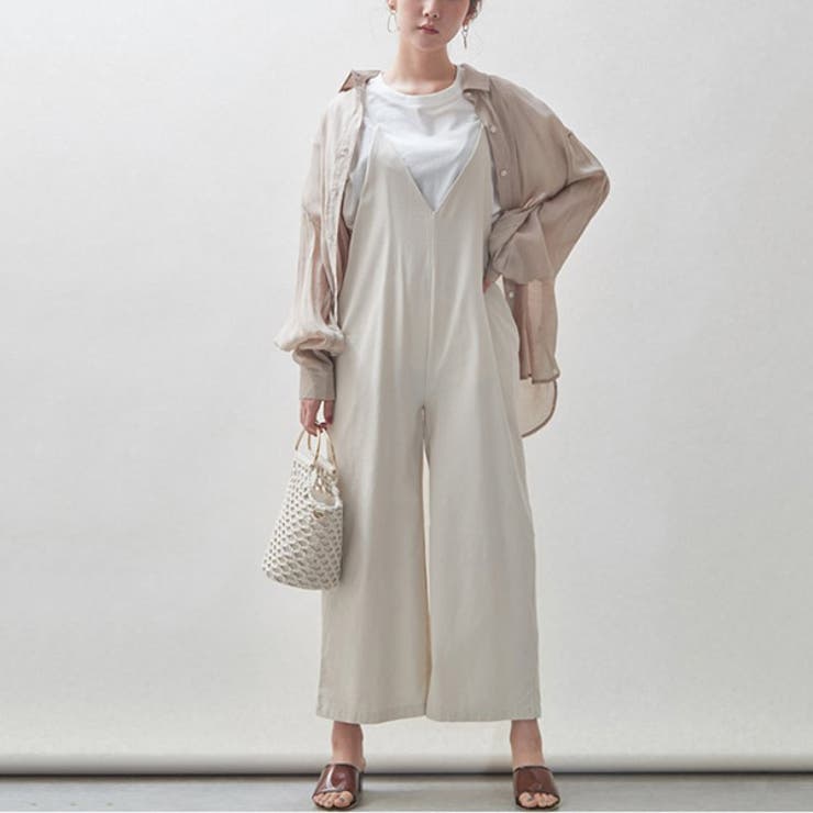 サロペット・オーバーオール・オールインワン HHOLIC zip all-in-one ivory 40 HHOLIC zip all-in-one ivory 40