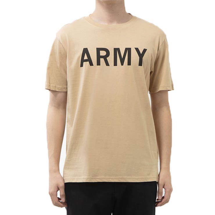 半袖プリントTシャツ(ARMY)のベージュ