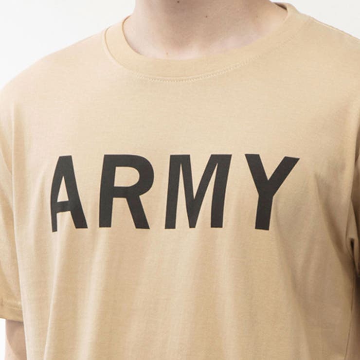 半袖プリントTシャツ(ARMY)の素材接写