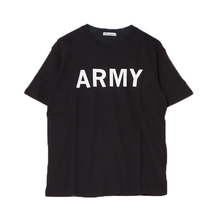 半袖プリントTシャツ(ARMY)のブラック