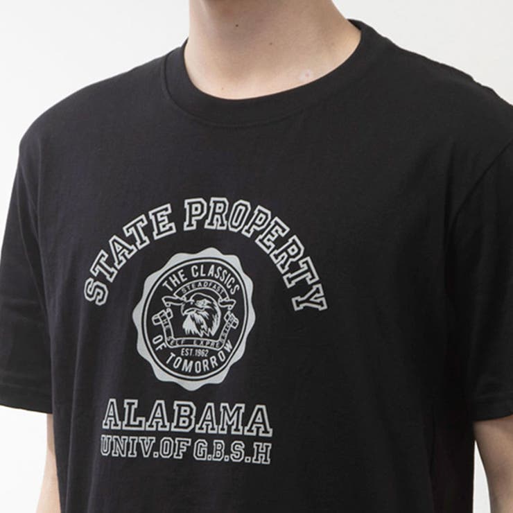 半袖プリントTシャツ(ALABAMA)の素材接写