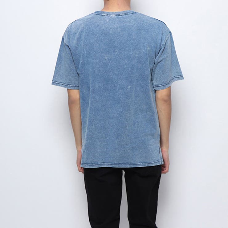 カットデニムケミカルBIGプリントTシャツのバック