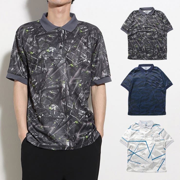 ポロシャツ 半袖 総柄[品番：XV000019352]｜Style Block MEN