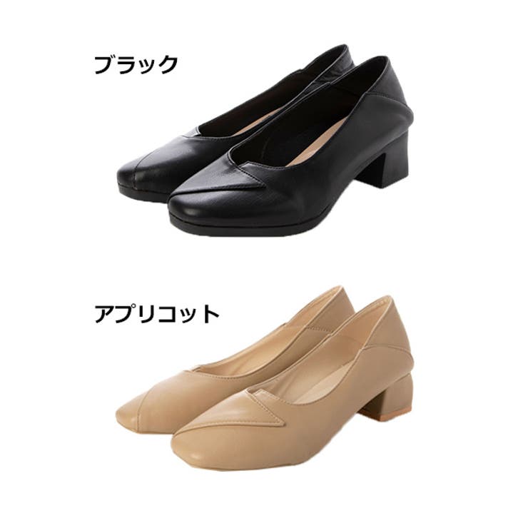 パンプス チャンキーヒール 太ヒール[品番：XV000018587