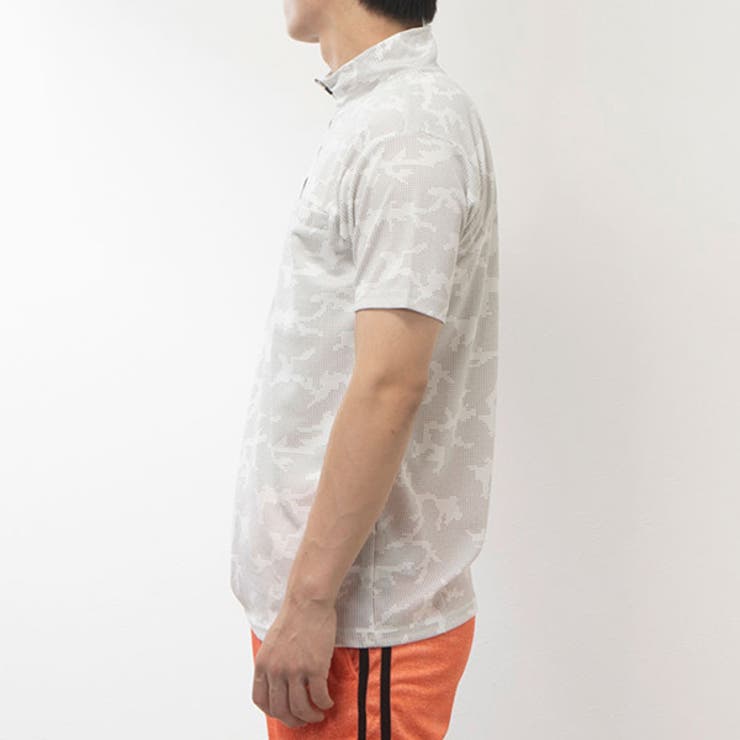 DRYメッシュ総柄ハーフZIPTシャツ(4柄込み)のサイド