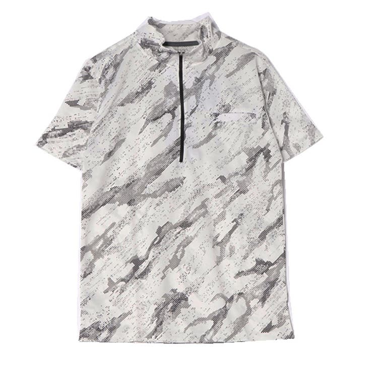 DRYメッシュ総柄ハーフZIPTシャツ(4柄込み)の18ホワイト