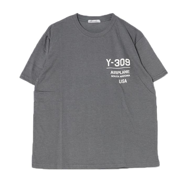 半袖プリントTシャツ(Y309)のチャコール