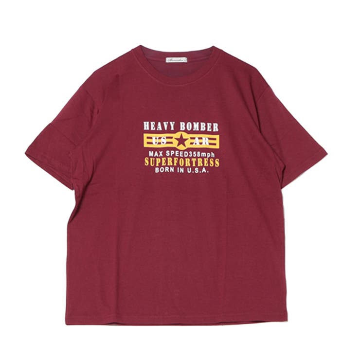 半袖プリントTシャツ(HEAVY)のワイン