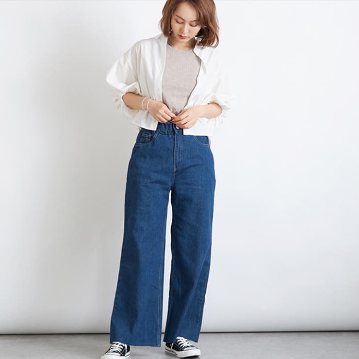 デニムパンツ フレアパンツ ジーンズ[品番：XV000017392