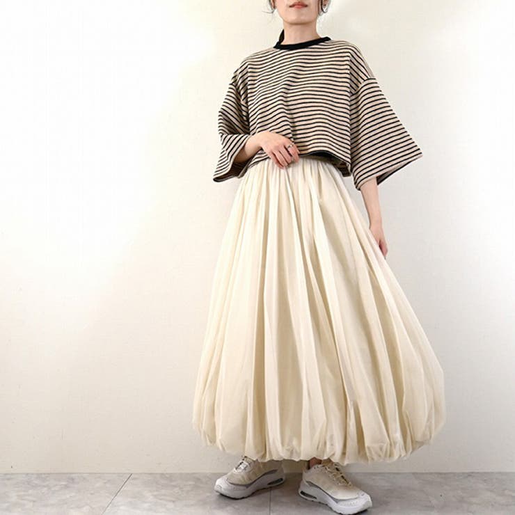 Nタフタ×チュールバルーンスカートの