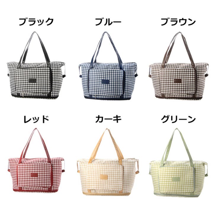 トートバッグ ポーチ付き 千鳥格子[品番：XV000019438