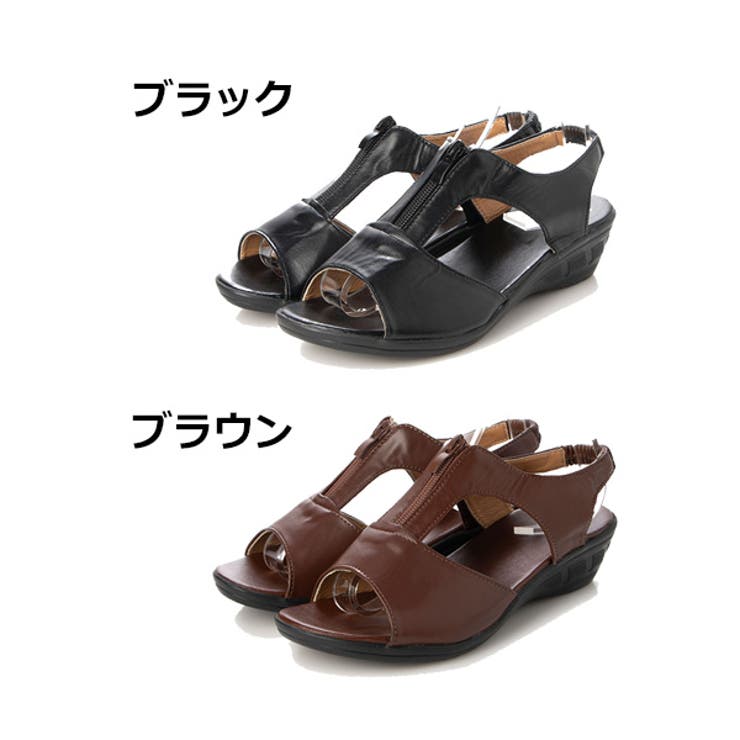 サンダル ウェッジソールサンダル PUレザー[品番:XV000019381 サンダル ウェッジソールサンダル PUレザー[品番:XV000019381