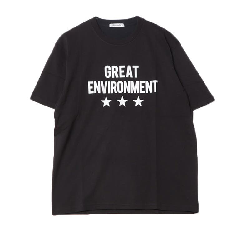 半袖プリントTシャツ(GREAT)のブラック