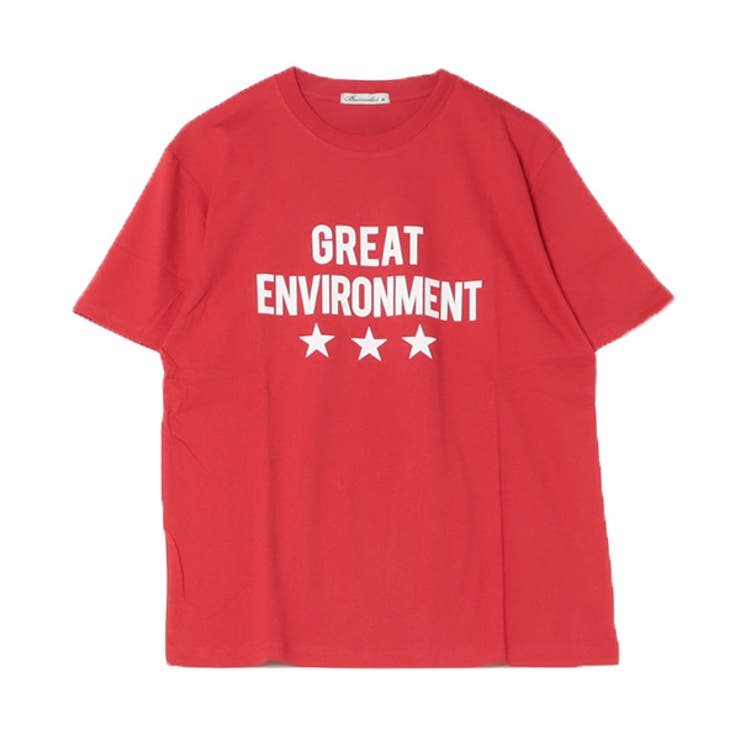 半袖プリントTシャツ(GREAT)のレッド