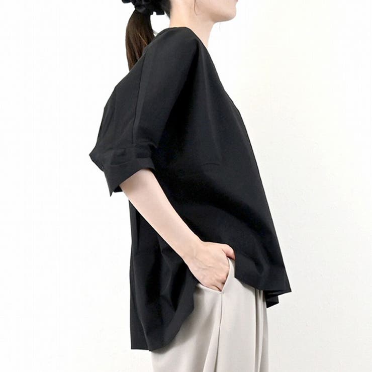 スタイルブロック STYLEBLOCK 綿ローンWバルーンスリーブブラウス （ブラック） シャツ ブラウス 半袖[品番：XV000022163]｜STYLEBLOCK