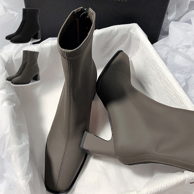 ショートブーツ ブーツ 太ヒール | STYLEBLOCK | 詳細画像1 