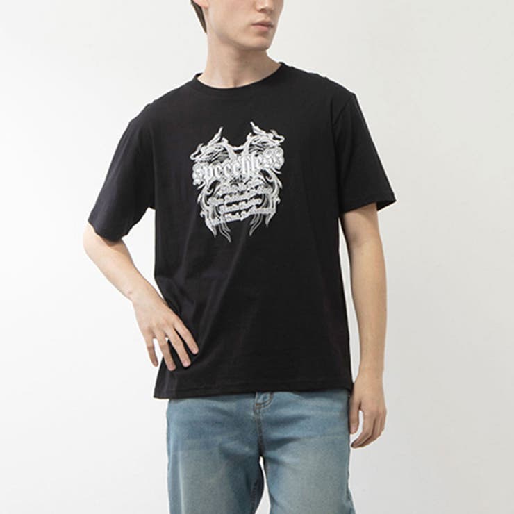 半袖プリントTシャツ(ロックプリント)のフロント