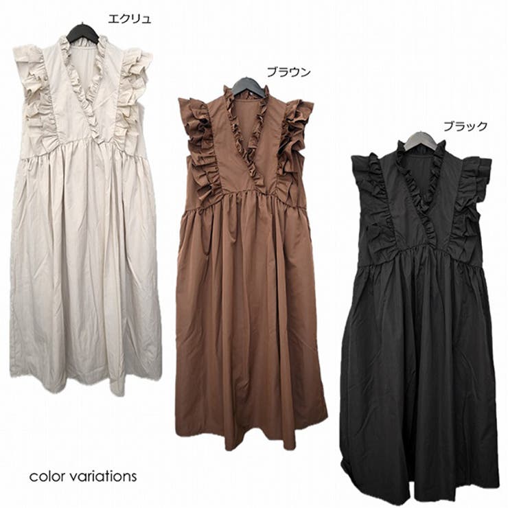 ノースリーブワンピース ロングワンピース ワンピース[品番