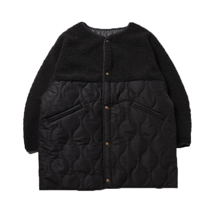 マットタフタ×ボア切替M65ショートコートのブラック