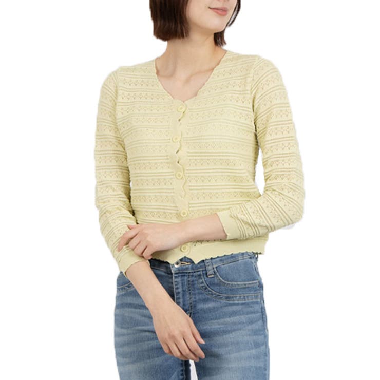 ニットカーディガン カーディガン 透かし編み | STYLEBLOCK | 詳細画像3 