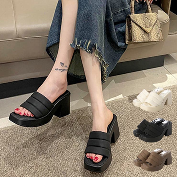 サンダル 太ヒール チャンキーヒール | STYLEBLOCK | 詳細画像1 